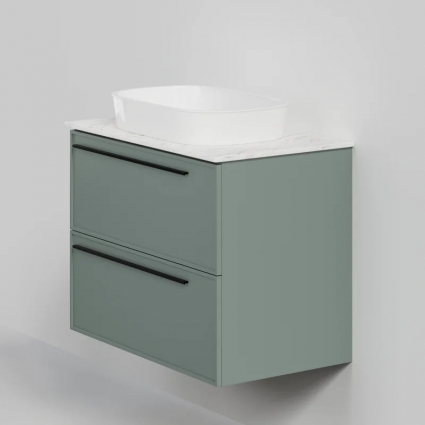 Тумба с раковиной La Fenice Elba Twin 80, подвесная, grigio, столешница белый мрамор, раковина белая матовая, с ящиками, с доводчиками