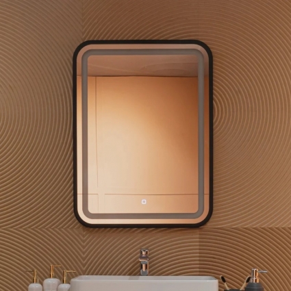 Зеркало Silver Mirrors Мальта Лофт, 60х80 с подсветкой, черное