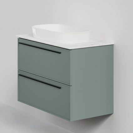 Тумба с раковиной La Fenice Elba Twin 90, подвесная, grigio, столешница белый мрамор, раковина белая матовая, с ящиками, с доводчиками