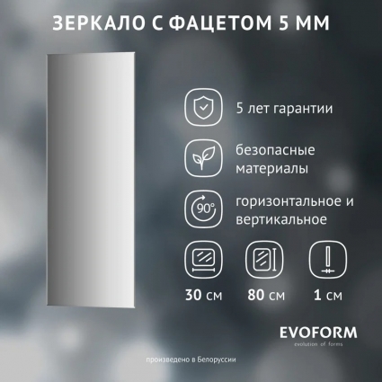 Зеркало Evoform Standard BY 0216 30х80 с фацетом