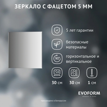 Зеркало Evoform Standard BY 0201 30х30 с фацетом
