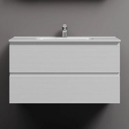 Тумба под раковину Sancos подвесная Folk 2я цв. Bianco FL90W с ящиками, с доводчиками