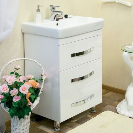 Тумба с раковиной Sanflor Одри 70/2 напольная, с ящиками, с доводчиками