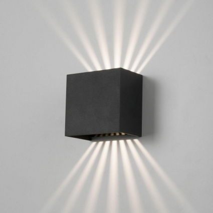 Уличный настенный светодиодный светильник Elektrostandard Sole 35149/D черный a058892 в современном стиле, цвет черный