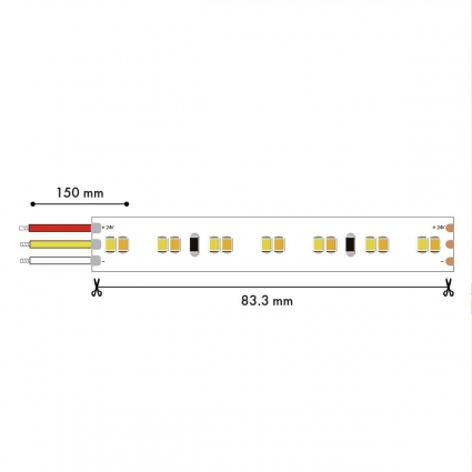 Светодиодная лента Favourite 19,8W/m 168LED/m 2835SMD от теплого до холодного 5M 2001-62020, цвет белый, мощность 99 Вт