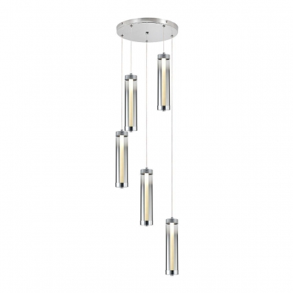 Подвесная светодиодная люстра Indigo Rilucente 11061/5P Chrome V000147L в стиле модерн, цвет серый