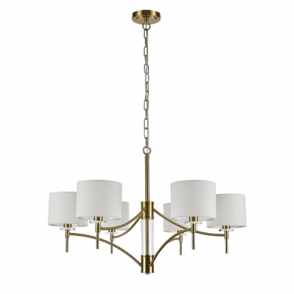 Подвесная люстра Indigo Boheme 13031/6P Brass V000525 в стиле модерн, цвет белый