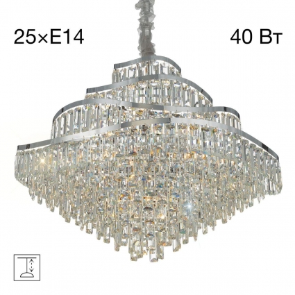 Подвесная люстра Citilux Naiad CL315191 в классическом стиле, цвет хром, мощность 1000 Вт