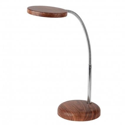 Настольная лампа ЭРА NLED-436-8W-WOOD Б0031615 в современном стиле, цвет коричневый