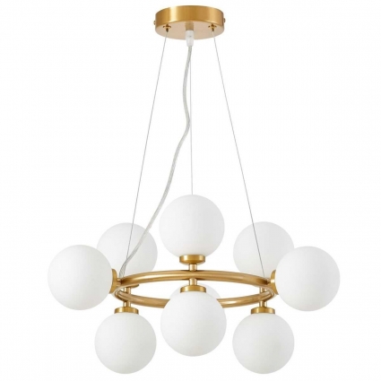 Подвесной светильник Lumina Deco Marsiada LDP 6033-9 MD в современном стиле, цвет латунь