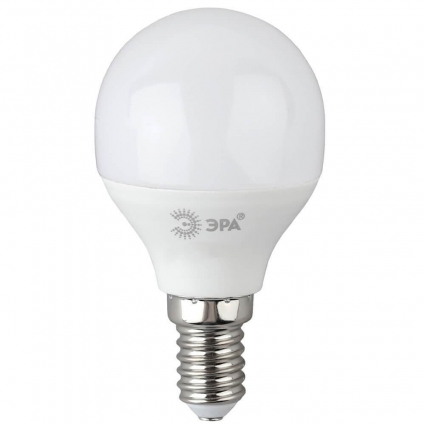Лампа светодиодная ЭРА E14 8W 6500K матовая P45-8W-865-E14 R Б0045358 цвет белый