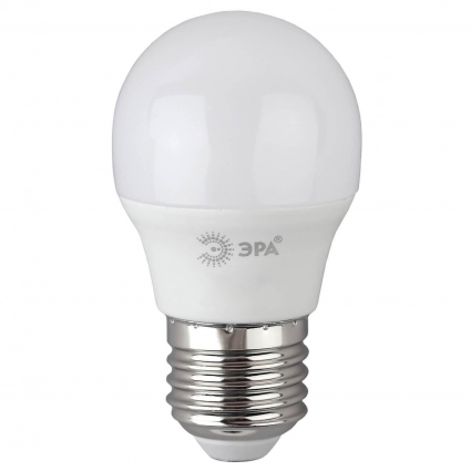 Лампа светодиодная ЭРА E27 6W 6500K матовая P45-6W-865-E27 R Б0045357 цвет белый