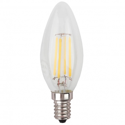 Лампа светодиодная ЭРА E14 9W 2700K прозрачная F-LED B35-9w-827-E14 Б0046991 цвет прозрачный