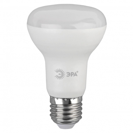 Лампа светодиодная ЭРА E27 8W 6500K матовая LED R63-8W-865-E27 R Б0045336 цвет белый