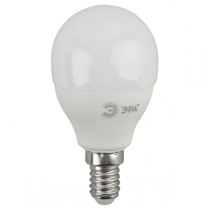 Лампа светодиодная ЭРА E14 10W 4000K матовая LED P45-10W-840-E14 R Б0050233 цвет белый, мощность 6 Вт