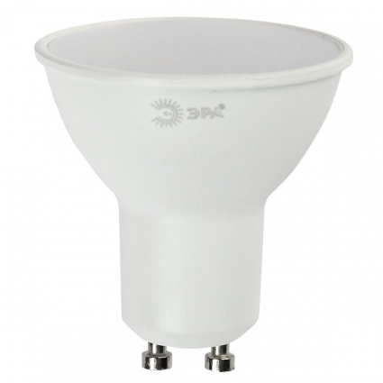 Лампа светодиодная ЭРА GU10 5W 2700K матовая LED MR16-5W-827-GU10 R Б0051852 цвет белый