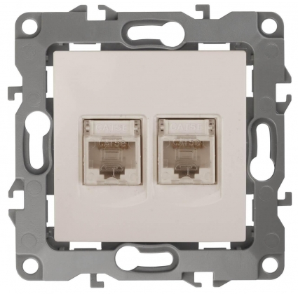 Розетка комбинированная RJ45+RJ11 ЭРА 12 12-3109-02 Б0018249 в современном стиле, цвет белый