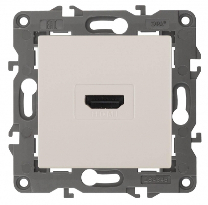 Розетка HDMI ЭРА Elegance 14-3114-02 Б0034333 в современном стиле, цвет белый