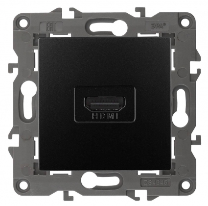 Розетка HDMI ЭРА Elegance 14-3114-05 Б0034336 в стиле Хай-тек, цвет серый
