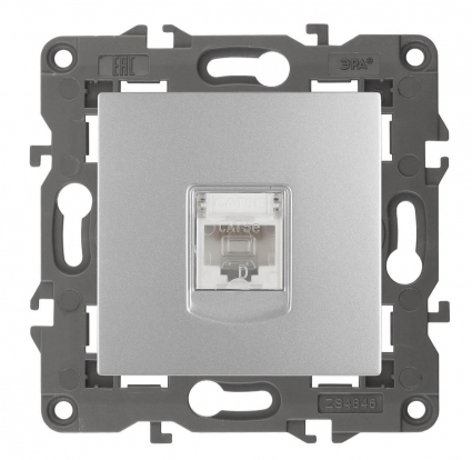 Розетка информационная RJ45 ЭРА Elegance 14-3107-03 Б0034304 в стиле Хай-тек, цвет серый