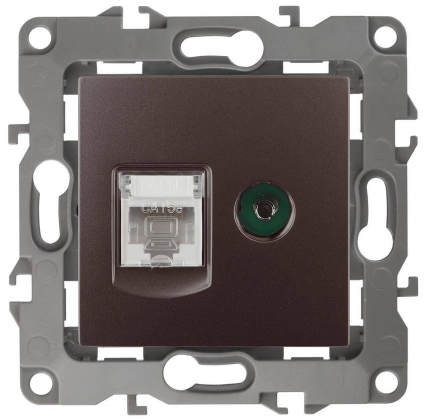 Розетка комбинированная RJ45+TV ЭРА 12 12-3110-13 Б0027448 в стиле модерн, цвет бронза