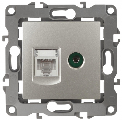 Розетка комбинированная RJ45+TV ЭРА 12 12-3110-15 Б0027450 в стиле модерн, цвет белый