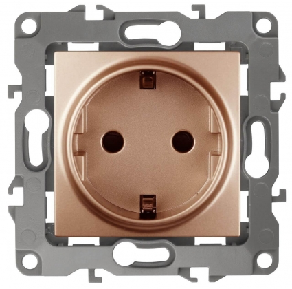 Розетка ЭРА 12 2P E Schuko 16A 250V 12-2101-14 Б0019321 в стиле модерн, цвет медь