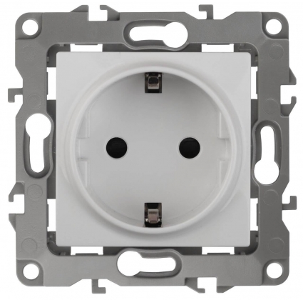 Розетка ЭРА 12 2P E Schuko 16A 250V винтовой зажим 12-2111-01 Б0029236 в современном стиле, цвет белый