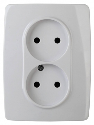 Розетка ЭРА 12 2x2P 16A 250V 12-2107-01 Б0031238 в современном стиле, цвет белый