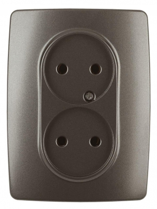 Розетка ЭРА 12 2x2P 16A 250V 12-2107-13 Б0031245 в стиле модерн, цвет бронза