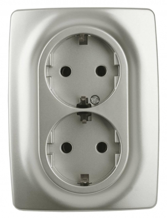 Розетка ЭРА 12 2x2P E Schuko 16A 250V 12-2106-15 Б0031237 в стиле модерн, цвет белый