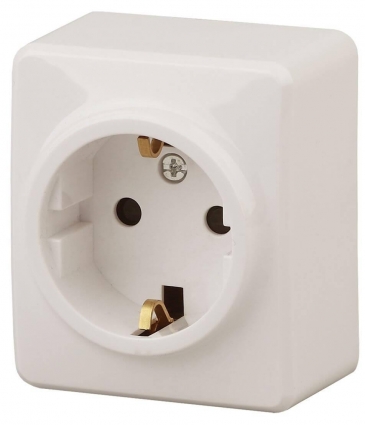 Розетка ЭРА Эксперт 2P E Schuko со шторками 16A 250V 11-2204-02 Б0020689 в современном стиле, цвет белый