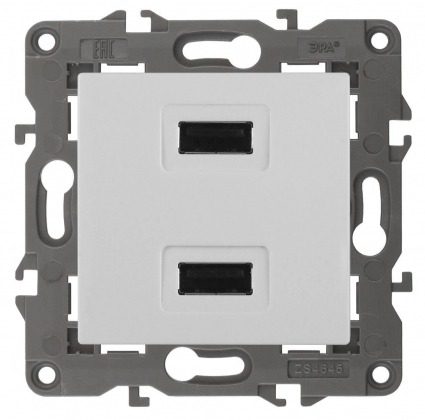 Устройство зарядное USB ЭРА Elegance 5V-2,1A 14-4110-01 Б0034358, в современном стиле, цвет белый