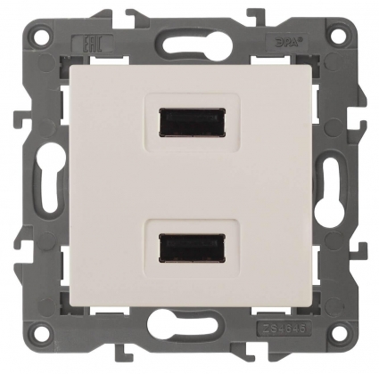 Устройство зарядное USB ЭРА Elegance 5V-2,1A 14-4110-02 Б0034359, в современном стиле, цвет белый