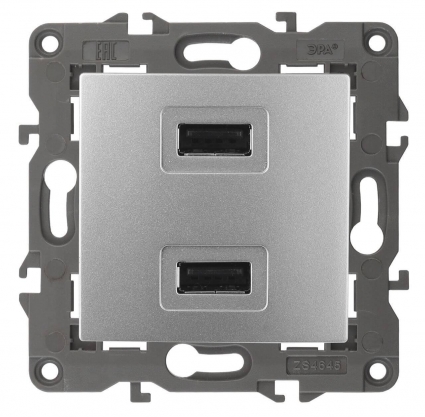 Устройство зарядное USB ЭРА Elegance 5V-2,1A 14-4110-03 Б0034360, в стиле Хай-тек, цвет серый