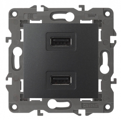 Устройство зарядное USB ЭРА Elegance 5V-2,1A 14-4110-05 Б0034373, в стиле Хай-тек, цвет серый