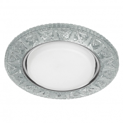 Встраиваемый светильник ЭРА LED с подсветкой DK LD22 SL/WH Б0029625, в стиле модерн, цвет серебро