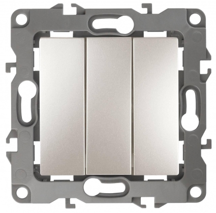 Выключатель трехклавишный ЭРА 12 10AX 250V 12-1107-15 Б0019302 в стиле модерн, цвет белый