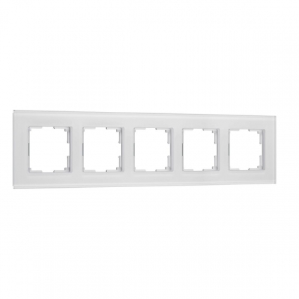 Рамка Werkel Senso на 5 постов белый стекло soft-touch W0053101 4690389214271 в современном стиле, цвет белый