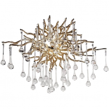 Бра Garda Decor Капли 86-8015/3G в стиле арт-деко, цвет желтый, мощность 27 Вт