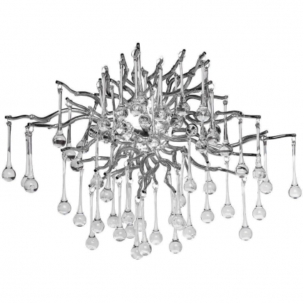 Бра Garda Decor Капли 86-8015/3S в стиле арт-деко, цвет хром, мощность 27 Вт