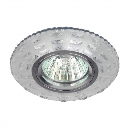 Встраиваемый светильник ЭРА LED с подсветкой DK LD8 SL/WH Б0028083, в стиле модерн, цвет серебро
