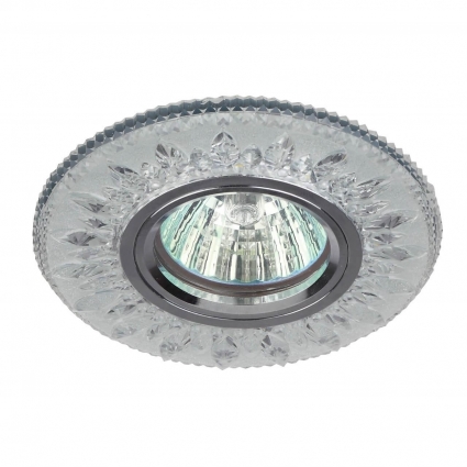 Встраиваемый светильник ЭРА LED с подсветкой DK LD9 SL/WH Б0028080, в стиле модерн, цвет серебро