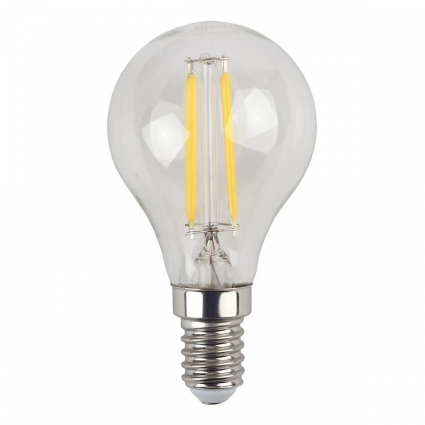 Лампа светодиодная филаментная ЭРА E14 11W 4000K прозрачная F-LED P45-11w-840-E14 Б0047014 цвет прозрачный