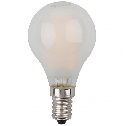 Лампа светодиодная филаментная ЭРА E14 9W 4000K матовая F-LED P45-9w-840-E14 frost Б0047027 цвет белый