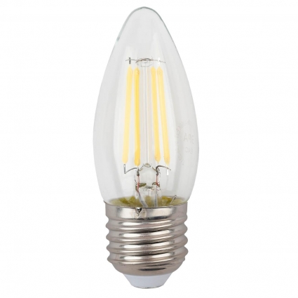 Лампа светодиодная филаментная ЭРА E27 11W 2700K прозрачная F-LED B35-11w-827-E27 Б0046986 цвет прозрачный