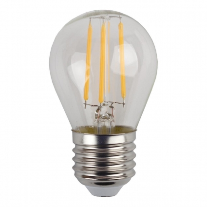 Лампа светодиодная филаментная ЭРА E27 11W 4000K прозрачная F-LED P45-11w-840-E27 Б0047015 цвет прозрачный
