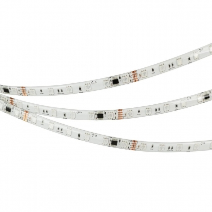 Светодиодная лента герметичная Arlight 14W/m 60LED/m 5060SMD разноцветный 5М DMX-SE-B60-10mm 24V 039607 в современном стиле, цвет белый