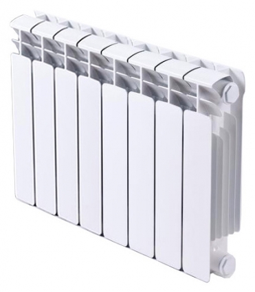 Радиатор биметаллический Rifar Base Ventil 350 8 секций правое подключение на площадь 10 кв.м., белый, 64x9x41.5 см