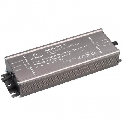 Блок питания Arlight ARPV-LG300-PFC-S2 12V 300W IP67 25A 022929 цвет серый